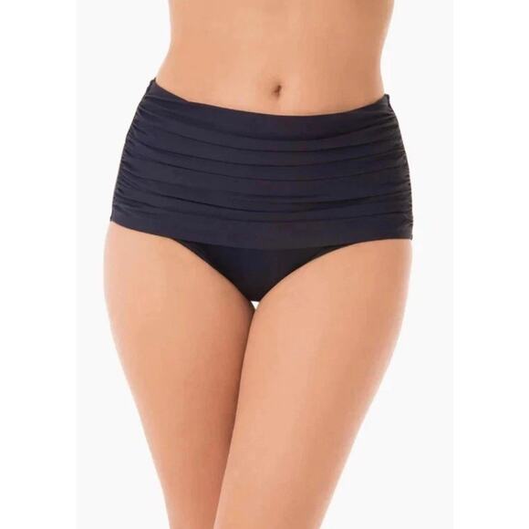NWT Miraclesuit NORMA JEAN Black Size 14 RETRO SWIM BOTTOM Slimming Ab Control - Picture 1 of 7